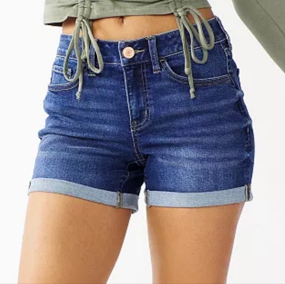 SO denim shorts low rise midi